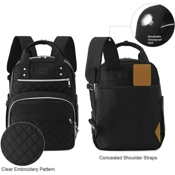 Insulated Lunch Bag for Women Men, Multi Compartment Lunch Backpack (Black) main image 6